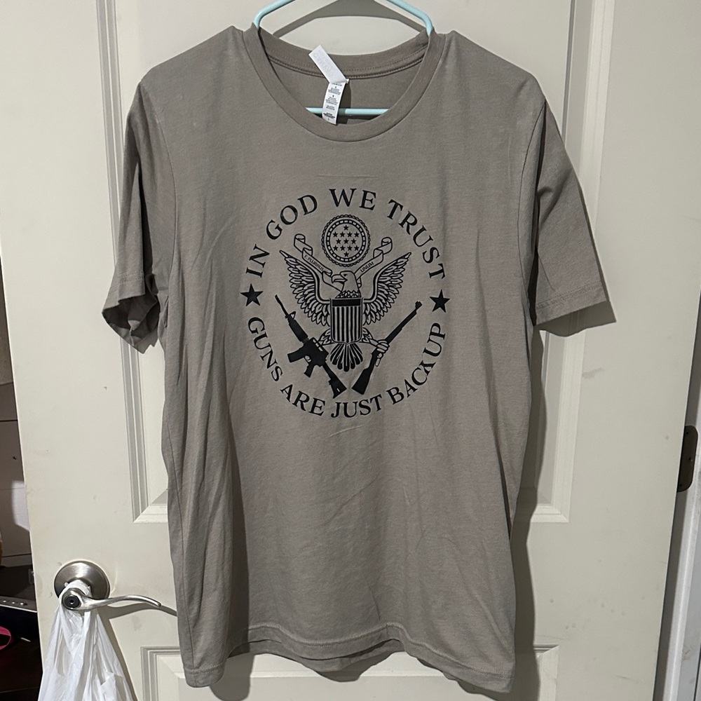 Bella Canvas Short Sleeve Tee in Taupe with Black Graphic